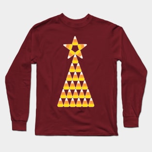 Candy Corn Fall Christmas Tree Long Sleeve T-Shirt